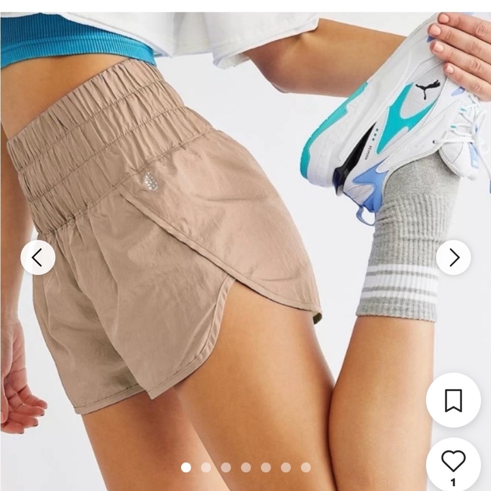 Free People Tan Athletic Shorts with Relaxed Fit